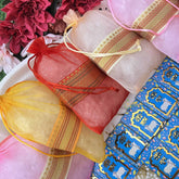 Vriksham Potli Bags & Lotus Tags Combo-Premium Diwali Return Gift-Blue (Pack of 6)-RG346